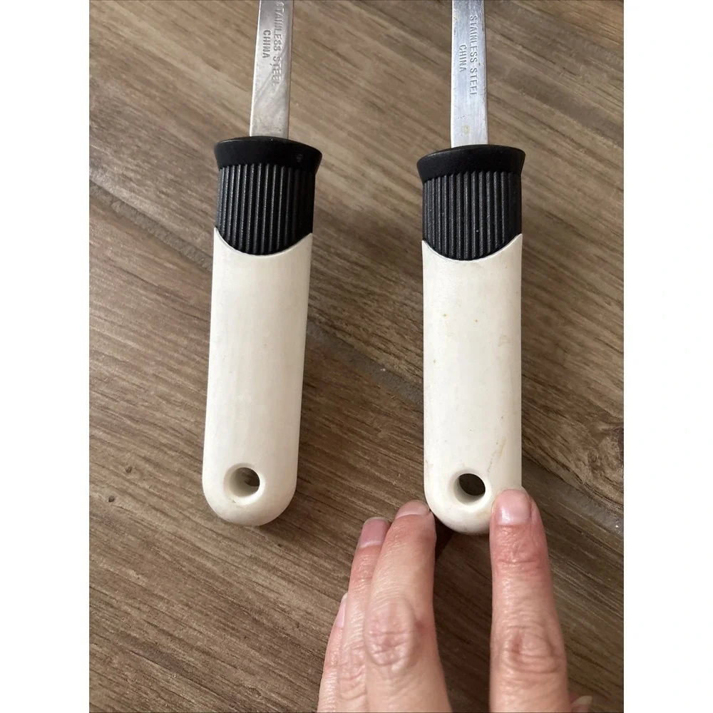 2 Vintage EKCO‎ Kitchen Utensils Black Handles Grandma Core